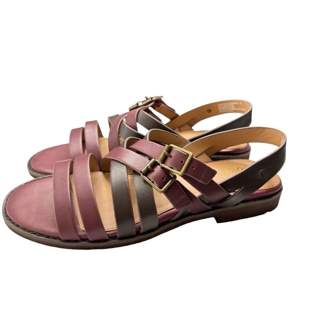 G.H. Bass & Co AMIDY Strappy Leather Sandals Womens Size 7 Adjustable Buckle NEW